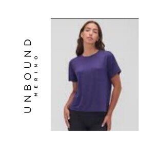 Unbound Merino Ultraviolet Purple Women's Merino Crew Neck T‑Shirt - L